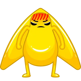 🤬 angry, cartoon, yellow, character, meme telegram sticker