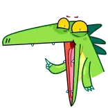 😝 cocodrilo, caimán, dibujos animados, animal, dedo corazón telegram sticker