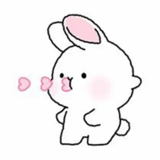 🐇 lapin, lapin, mignon, kawaii, animal, dessin animé telegram sticker