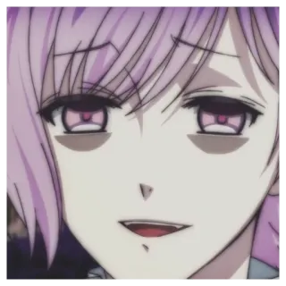 🍧 Anime, Karakter, Manga, Rambut ungu, Mata pink, Ilustrasi telegram sticker