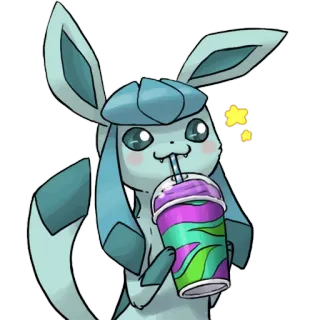 🍦 Glaceon Pokemon givrali, pokemon, glace, boisson, mignon, animé telegram sticker