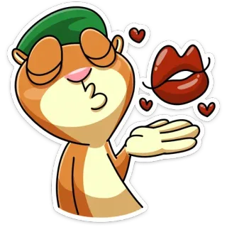 😘 cartone animato, bacio, amore, animale, affetto, carino, animale cartone animato telegram sticker