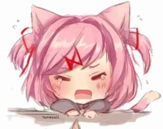 💕 Natsuki Doki Doki Literature Club! Anime, Manga, Kawaii, Słodkie, Chibi, Natsuki, Doki Doki Literature Club! telegram sticker