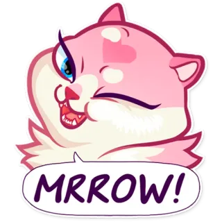 😜 MRROW! gato, animal, lindo, dibujos animados, pegatina, miau telegram sticker