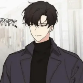 🎗 PFFT 男, 漫画, コート, ニヤリ, ぷっ telegram sticker