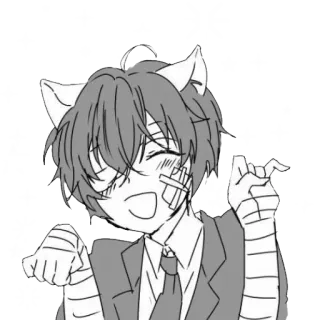 ✨ Anime, Orelhas de gato, Bandagem, Desenho animado, Mangá telegram sticker