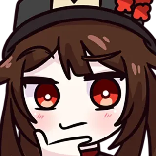 🤨 Hu Tao Genshin Impact anime, genshin impact, hu tao, video game, cute, sticker telegram sticker