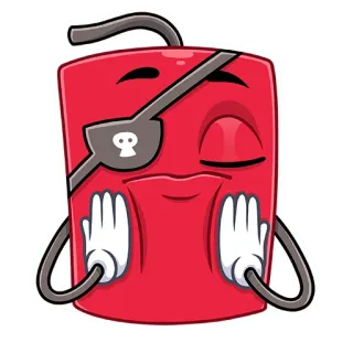 ☺️ bajak laut, penutup mata, kartun, tengkorak, merah, stiker telegram sticker