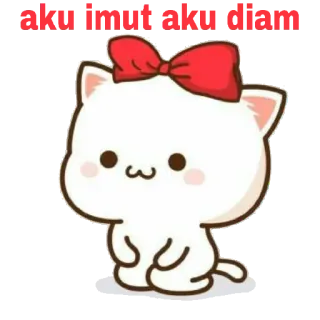 🐼 кот, котенок, милый, мультфильм, бант, животное telegram sticker