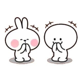 😁 милый, мультик, кролик, персонаж, каваий, зайчик whatsapp sticker