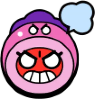 🤬 สติกเกอร์, โกรธ, การ์ตูน, สีชมพู, สีแดง telegram sticker