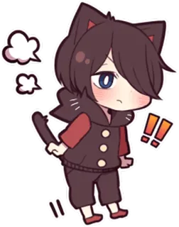 😤 Katzenohren, Anime, Kawaii, Cartoon, Süß, Emote whatsapp sticker