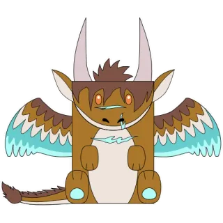 ✉️ naga, hewan, fantasi, imut, bersayap telegram sticker