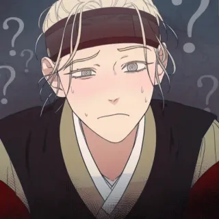 🥀 Anime, Pregunta, Confundido, Ilustración, Dibujo animado whatsapp sticker