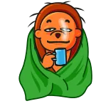 😌 assonnato, chill, accogliente, coperta, tazza, relax telegram sticker