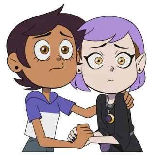 ☹️ Luz Noceda, Amity Blight The Owl House cartoon, sticker, the owl house, luz noceda, amity blight, lumity, lgbtq, character telegram sticker