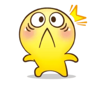 😳 Kreskówka, Postać, Żółty, Wyraz, Zszokowany, Emocja whatsapp sticker