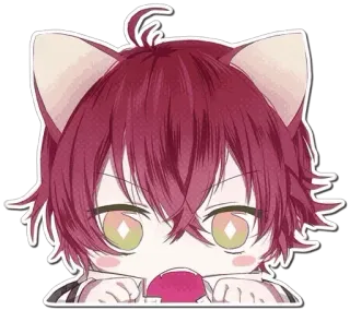🍥 anime, cute, cat ears, chibi, cartoon, sticker telegram sticker