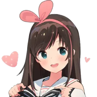 💕 garota anime, desenho animado, fofo, coração, kawaii, arte digital telegram sticker