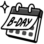 π B-DAY verjaardag, kalender, evenement, feest telegram sticker