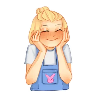 😊 cartoon, cute, girl, smiling, bunny, happy telegram sticker
