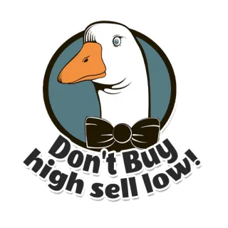 😿 Don't Buy high sell low! 오리, 보타이, 투자, 밈, 금융, 주식 시장 telegram sticker