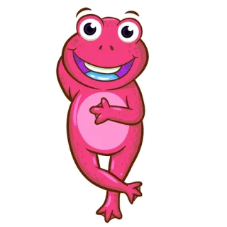 🐸 青蛙, 粉色, 卡通, 动物, 可爱, 两栖动物 telegram sticker