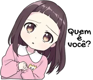 😳 Quem é você? Anime, Frage, Mädchen, Süß, Cartoon whatsapp sticker