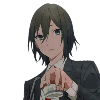 🍨 Anime, Junge, Kaffee, Anzug telegram sticker