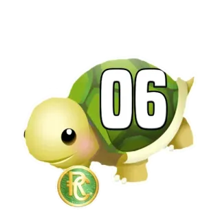 🐢 06 tortuga, animal, lindo, número telegram sticker