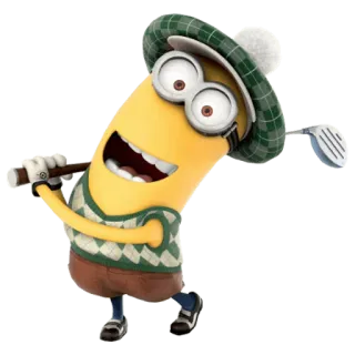 😊 Minion Minion, Golf, Cartoon, Lustig, Figur, Golfen, Niedlich telegram sticker