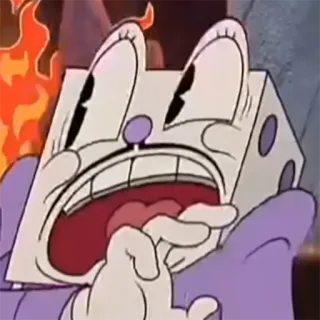 😱 King Dice Cuphead cuphead, king dice, cartoon, videospiel, bösewicht, ausdruck telegram sticker