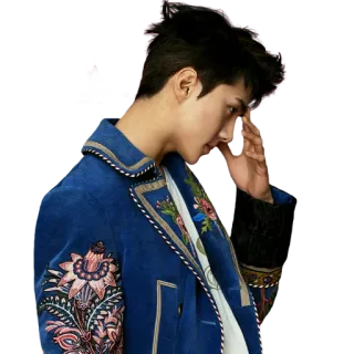 🤦‍♂️ man, blue jacket, portrait, fashion, style, male whatsapp sticker
