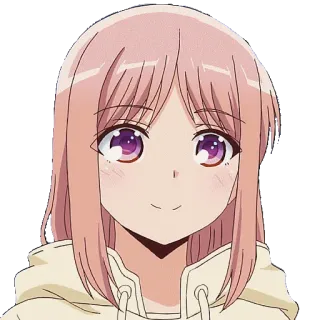 🙃 anime, girl, cute, pink hair whatsapp sticker