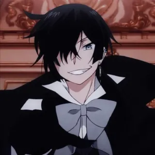 😄 anime, character, male, smile, black hair telegram sticker
