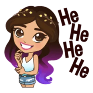 😆 Ho Ha Ha Ho laughing, girl, cute, cartoon, ho ho ho telegram sticker
