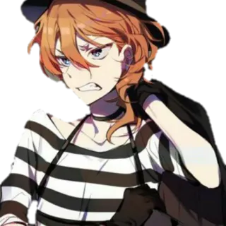 😬 Chuuya Nakahara Bungo Stray Dogs Anime, Personnage, Colérique, Portrait, Bungo Stray Dogs telegram sticker