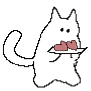 ❤️‍🩹 cat, hearts, love, cute, cartoon telegram sticker