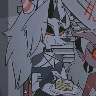 🍰 Loona Helluva Boss helluva boss, loona, piekielny ogar, kreskówka, animowany, impreza telegram sticker