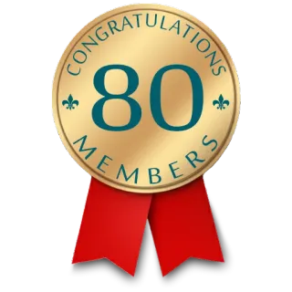 ⚜ CONGRATULATIONS
80
MEMBERS congratulations, award, achievement, members, number 80 telegram sticker