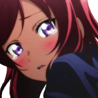 😥 anime, tearful, girl, cartoon, character telegram sticker