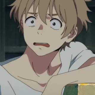 🥥 anime, impactado, chico, dibujos animados, preocupado telegram sticker