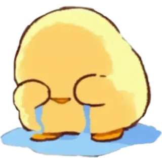 😭 crying, sad, tears, yellow, cartoon, emotional, blob, cute telegram sticker
