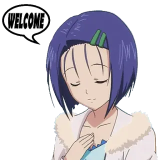 👉 WELCOME welcome, anime, girl, greeting telegram sticker