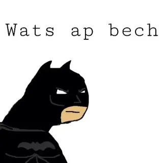 ❓ Batman Wats ap bech batman, meme, funny, comic, hero telegram sticker