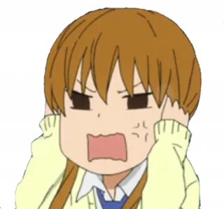 💢 Anime, Chica, Enojada, Frustrada, Molesta, Dibujos animados, Expresión telegram sticker
