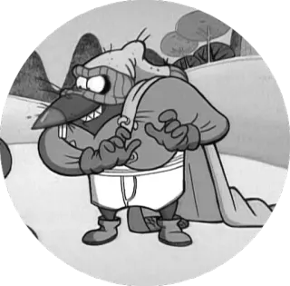 ⚪️ cartoon, beaver, superhero, underwear, mask, cape telegram sticker