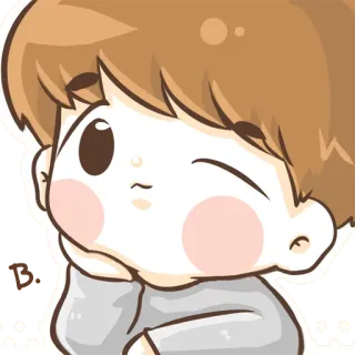 😉 Hoạt hình, Dễ thương, Bé trai, Kawaii, Anime, Minh họa, Sticker telegram sticker