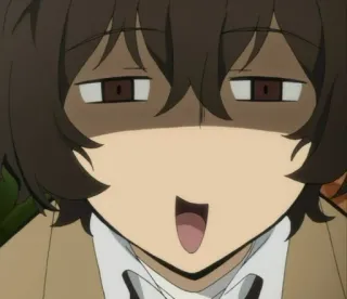 🦷 Dazai Osamu Bungo Stray Dogs Anime, Dazai Osamu, Bungo Stray Dogs, Lustig, Reaktion, Meme telegram sticker