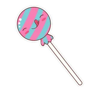 🍭 Lutscher, Süßigkeit, süß, Leckerli, Dessert, Cartoon, verspielt whatsapp sticker